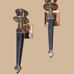 Pair of Bombay & Co. Vintage Wall Sconces Candle Holders