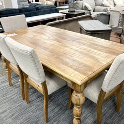 New Solid Wood Table & 4 Chairs 