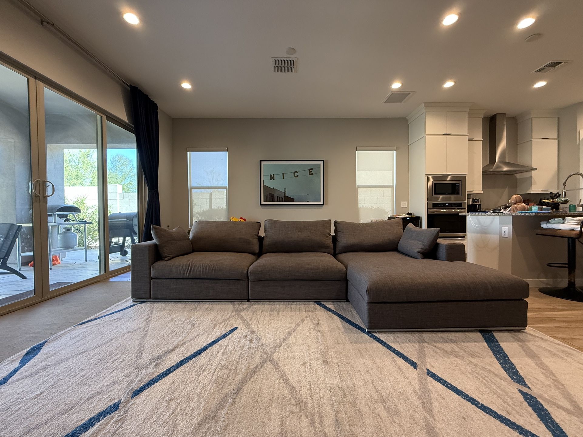 Zuri Designed Soriano Sectional Couch - Gray