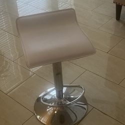 Stool White And Silver 