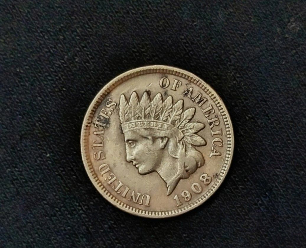 1908 Indian Head Penny Brilliant With Cheeks