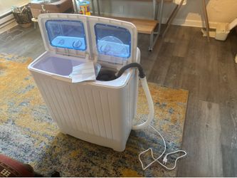 COSTWAY Portable Washing Machine, 12Lbs Washer and 8Lbs Spinner, Blue+White