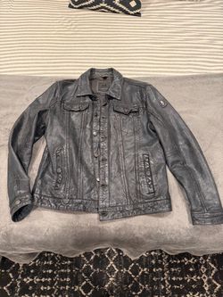 Large Mauritius Leather Trucker Jacket