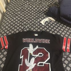 Black and red streetwear-inspired jersey 