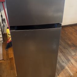 Vissani 4.5 cu. ft. 2-Door Mini Refrigerator with Freezer, Stainless Steel