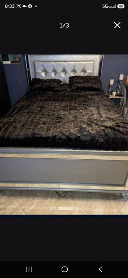 Black Fur comforter Queen Size with 2 pillow covers
