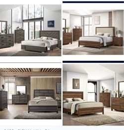 4- Pc Bedroom set Dresser,Mirror Nightstand (1) Queen size bed frame Not including Mattress and Box Sp
