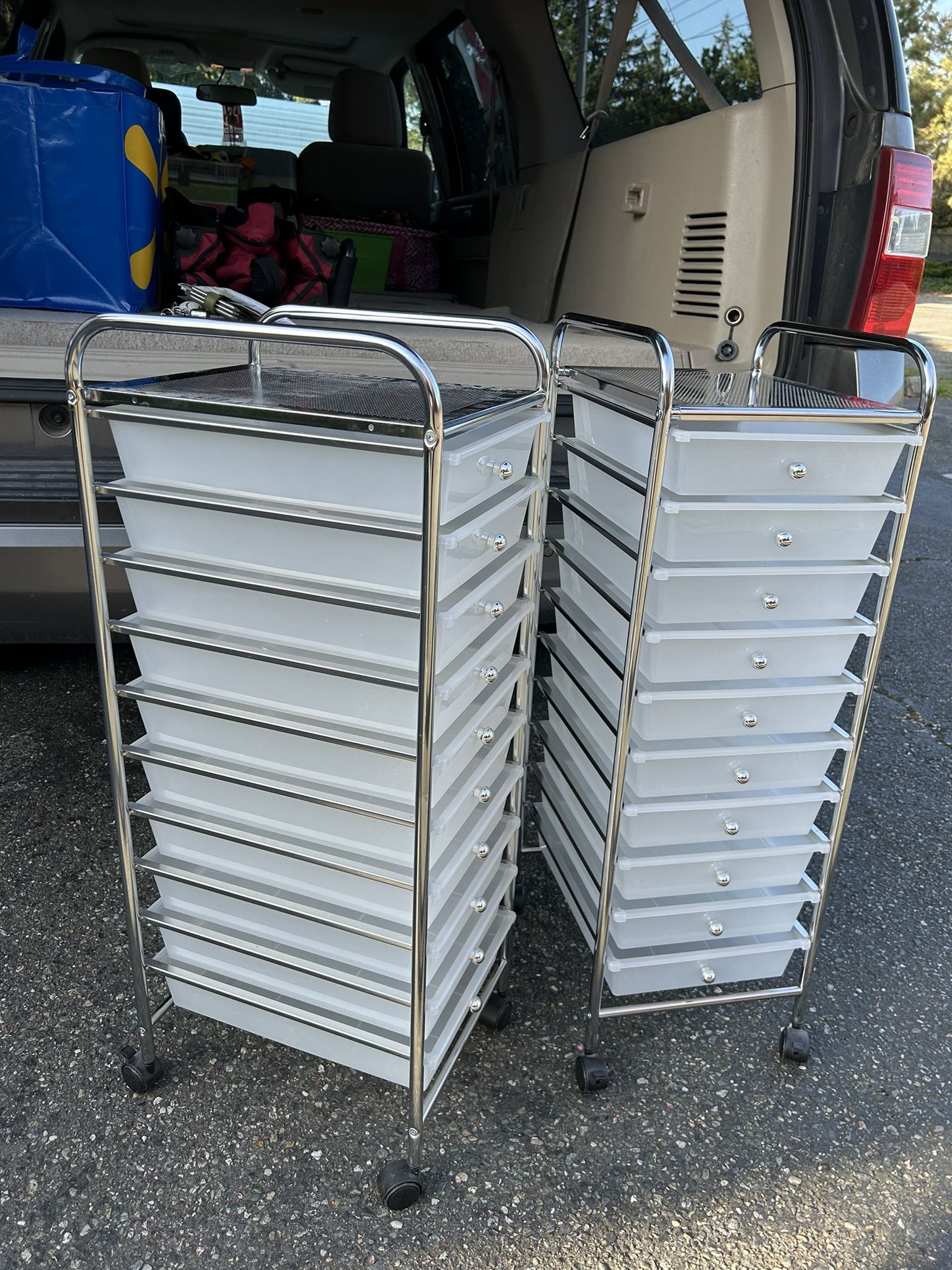 Pair Of 10-Drawer Rolling Carts