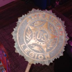 Original American Legion Bronze Stick In Ground Collector Piece With Arrow ➡ Ground Tamper Built In