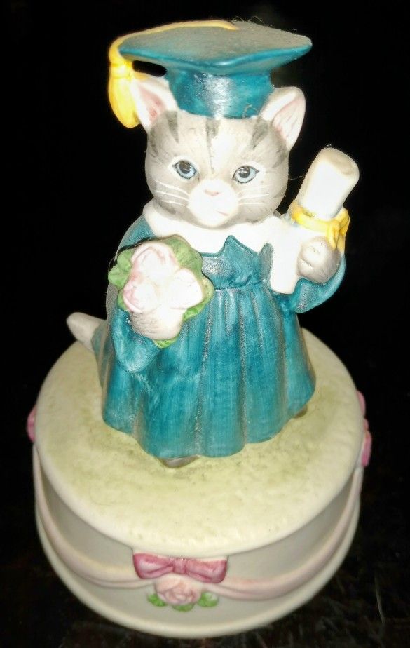 Adorable Cucumber Kitty Graduation 🎓 Music Box