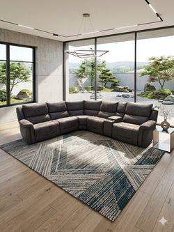 Power Reclining Sectional w/ Console + USB