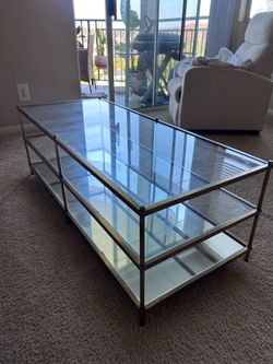 Glass Gold Coffee Table