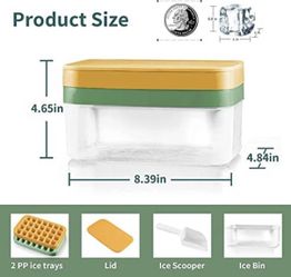 Ice Cube Tray with Lid Ice Bin Ice Scoop