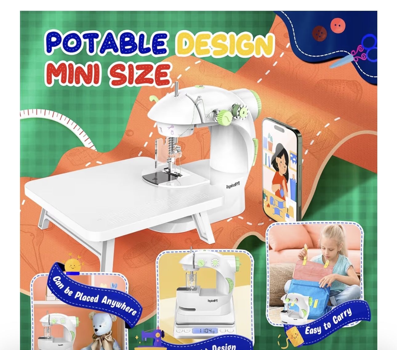 Kids Mini Sewing Machine – Brand New in Box! (RoyalsellPro)/Máquina de Coser para Niños – ¡Nueva en Caja! (RoyalsellPro)