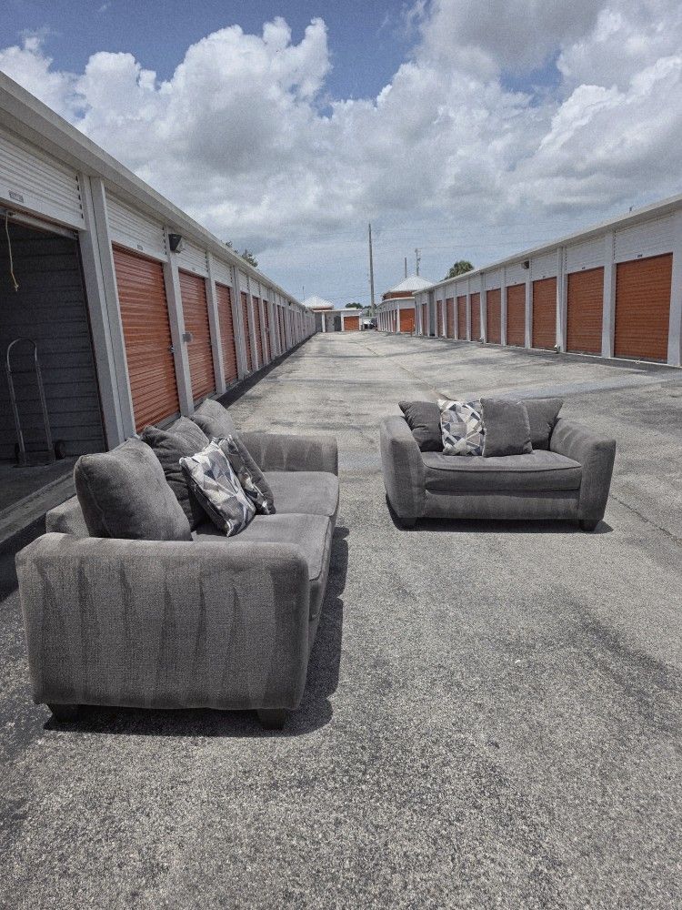 Gray Sleeper Sofa & Loveseat - FREE DELIVERY