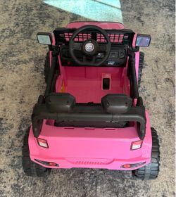 Pink Kids Electric Ride-On Jeep 12V - Forward/Reverse, LED Lights, Bluetooth