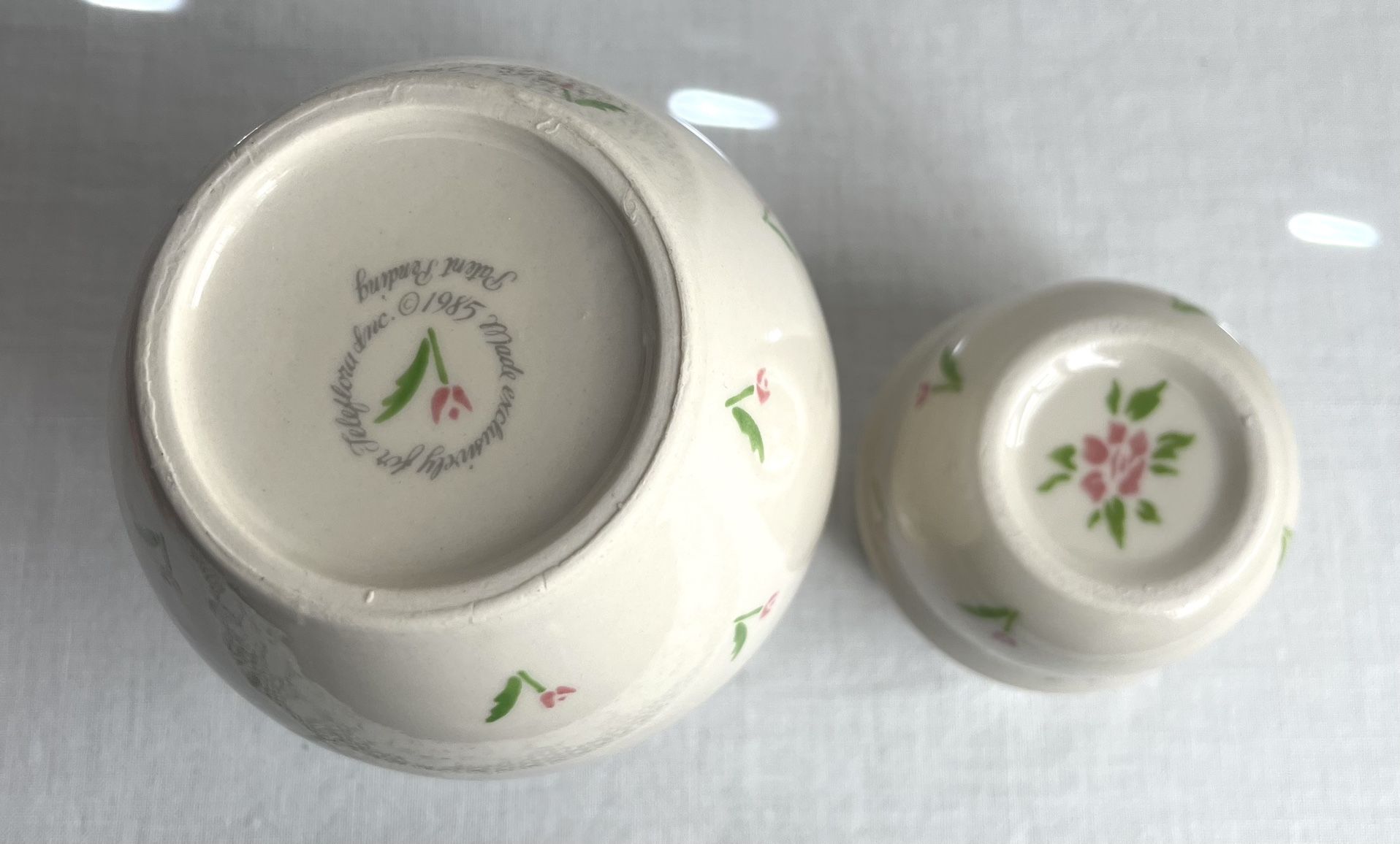 Vintage Teleflora Set Bedside Water Carafe & Tray w/ Handle Pink Flowers Tulips