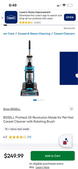BISSELL ProHeat 2X Revolution Made for Pet Hair Carpet Cleaner with Rotating Brush