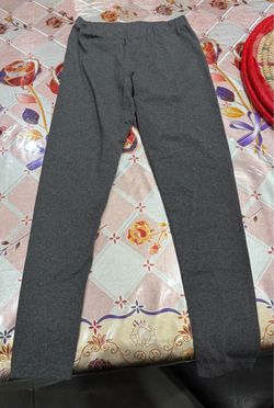 Gray Elastic Waist Slim Pants girls