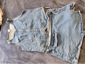 Denim skirt set women’s size Medium