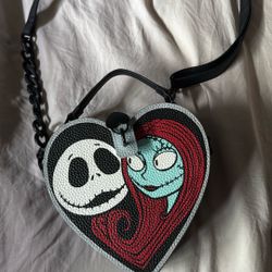 Disney Nightmare Before Christmas Jack And Sally Forever Heart Crossbody Bag
