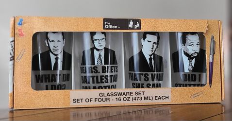 4 Pack of 16 oz Glass Set - The Office 