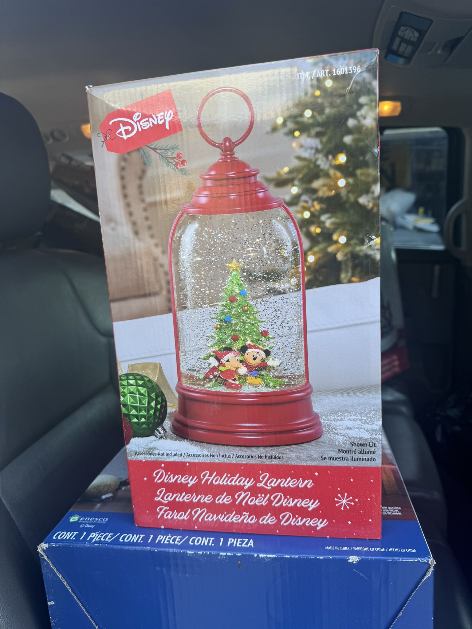 Disney Holiday Lantern Mickey Mouse Christmas Snow Water Globe Glitter 2023 Red