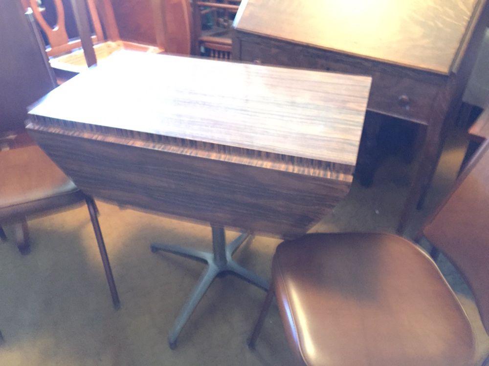 Drop Leaf Formica Table With 2 Chairs