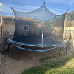 Trampoline, Basketball Court, Patio Table 