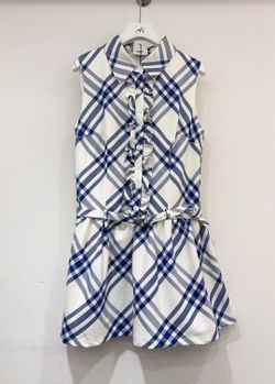BURBERRY cotton plaid slim vest skirt