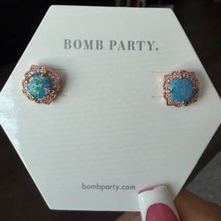 Rose Gold Opal Studs