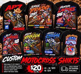 🏁🔥 MOTOCROSS RACING T-SHIRTS – STARTING AT $20! 🔥🏁