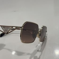 Authentic Prada Unisex PR A51S Steel Rectangle Sunglasses