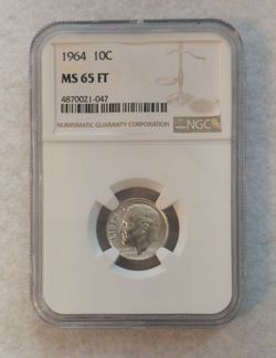 NGC Certified 1964 10c MS65 FT