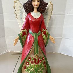 Jim Shore 20" Garden Angel STATUE Figure Red Dress 2016 Holiday Enesco beautiful. Used in very good condition. Beautiful piece! 