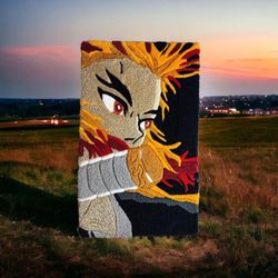 Demon Slayer - Rengoku Rug Handmade By @SEOUL.STITCH