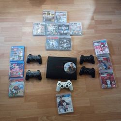 PS3.  #5 controles.    #15 Juegos    Todo en Perfectas Condisiones