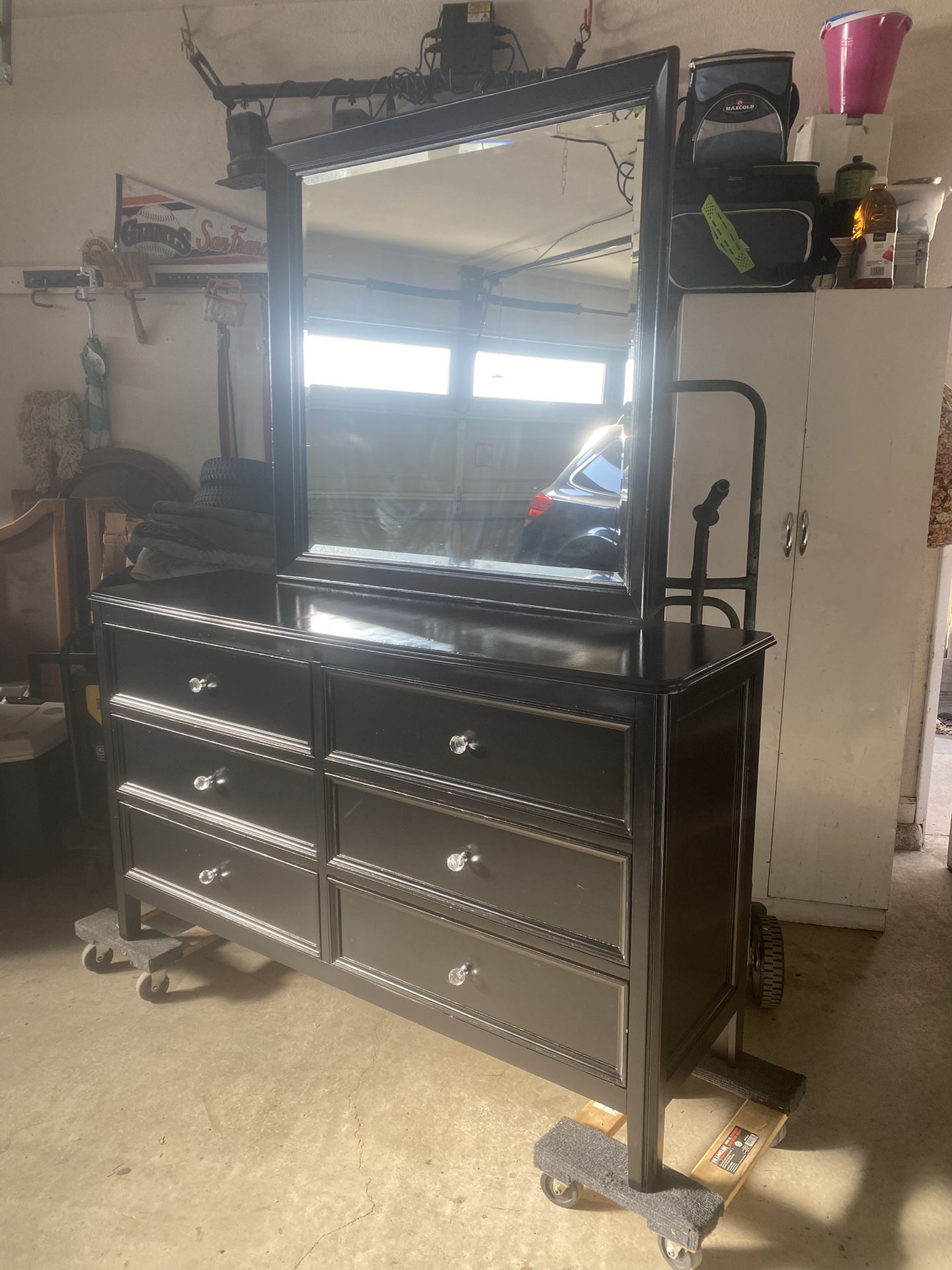 Black Dresser W/Mirror