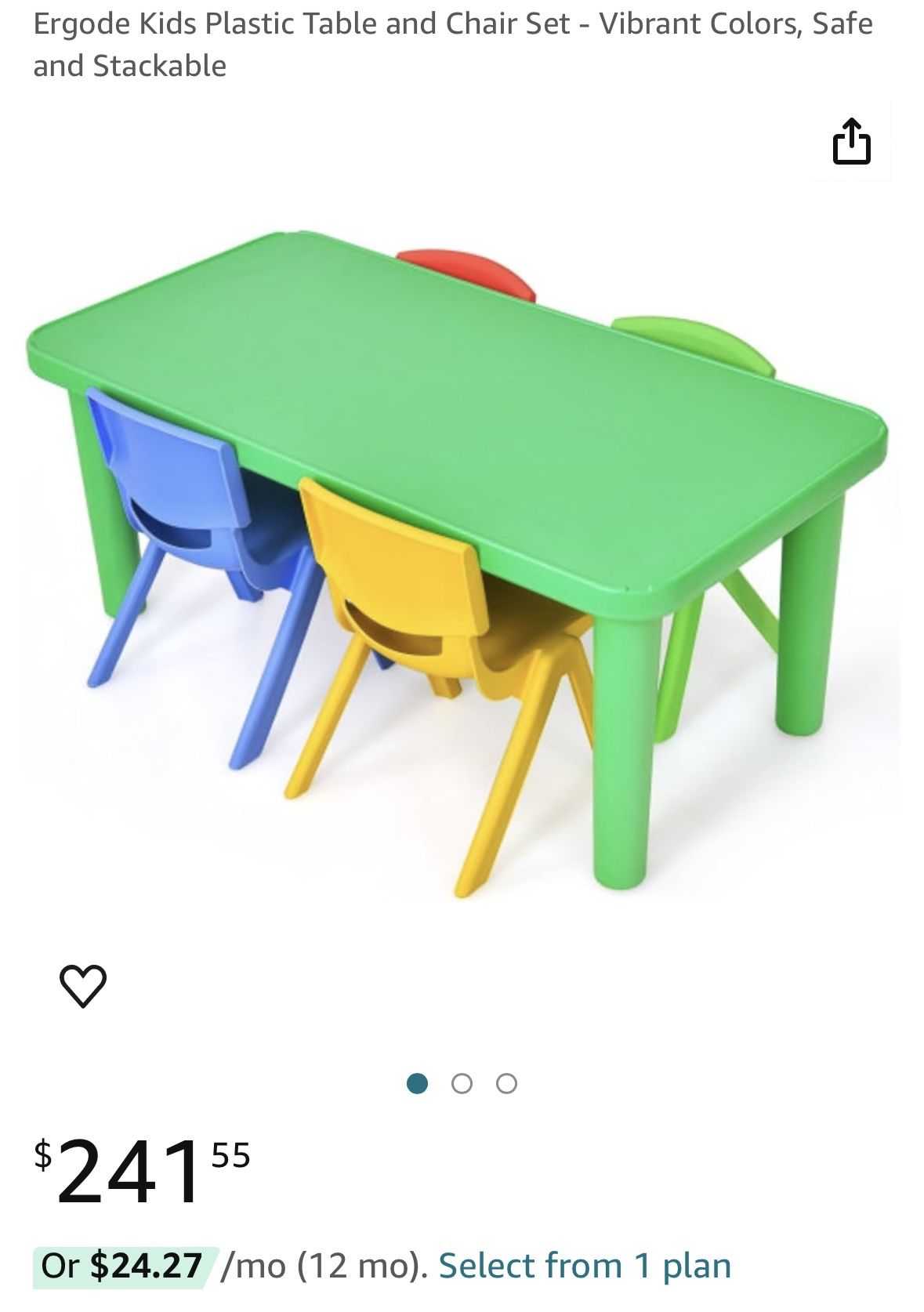 Kids Table and Chair Set, Table & 4 Chairs