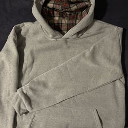 Reversible Grey/Red Plaid Hoodie