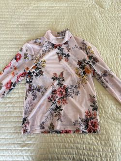 Bershka sheer floral top size L