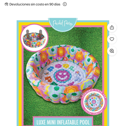 Packed Party Piscina Inflable Redonda de 59" con Lados Suaves y Diseño de Flores