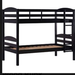 Twin over Twin Wood Bunk Bed in Black Gray Or Natural(New In A Box)