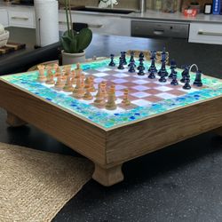 Custom Hand Made Coastal Chess Board 