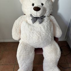 Ivory Giant Teddy Bear Stuffed Animal, 160cm XXL Big Bear Plush Cuddly Soft Toy - Made of High-Quality Plush Fabric - Perfect Birthday G