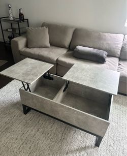 Modern Double Lift-Top Coffee Table with Storage