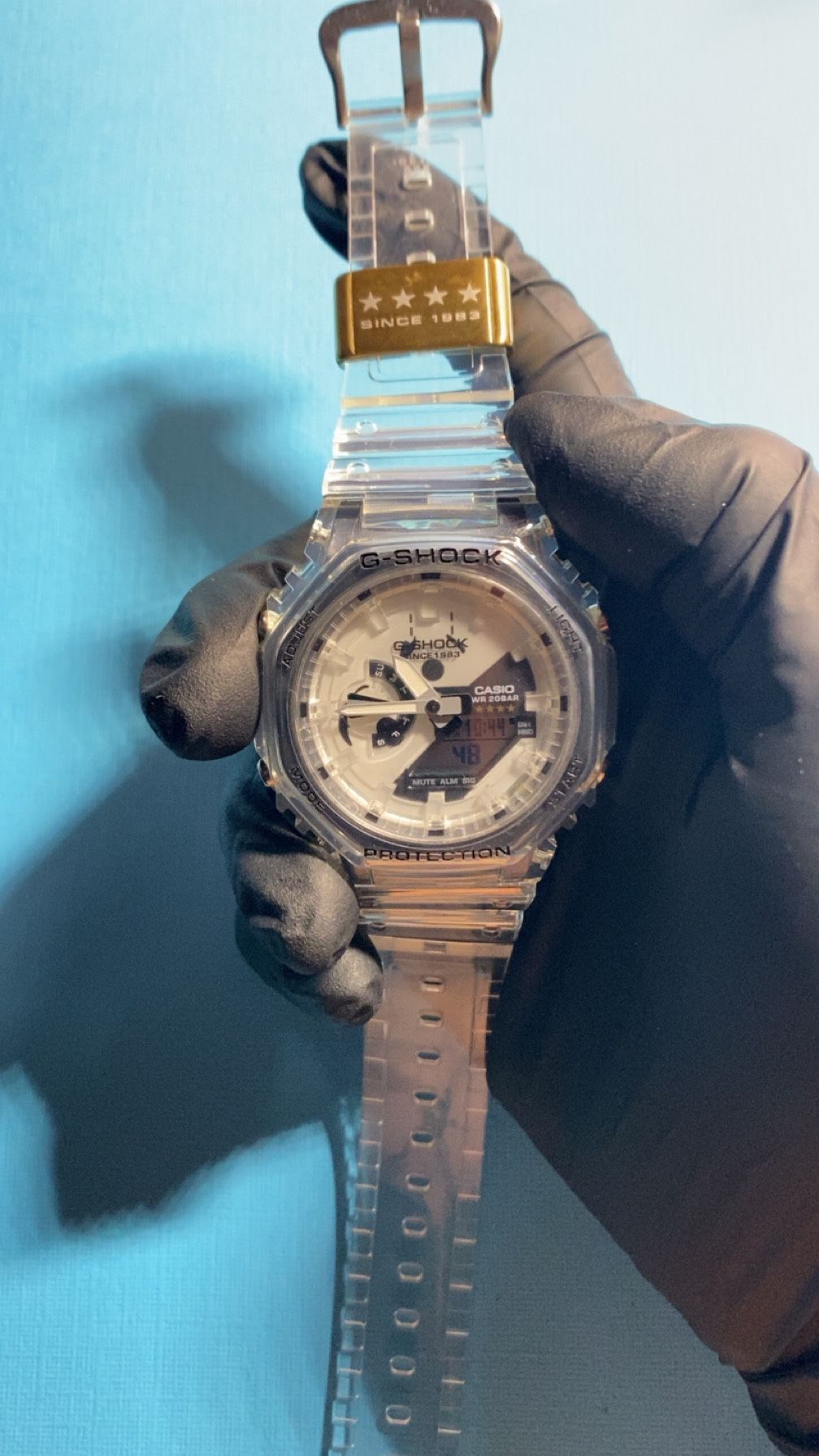 🔥BRAND NEW🔥 G-Shock- Clear & Black With Gold Accents 