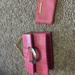 Pink Purse And Wallet Set
