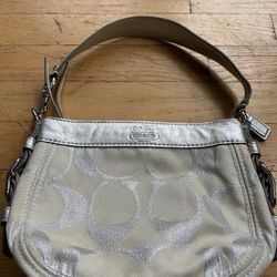 Coach Small Silver Shoulder Bag