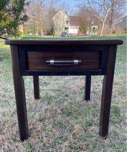 Dark Wood End Table / Night stand with drawer